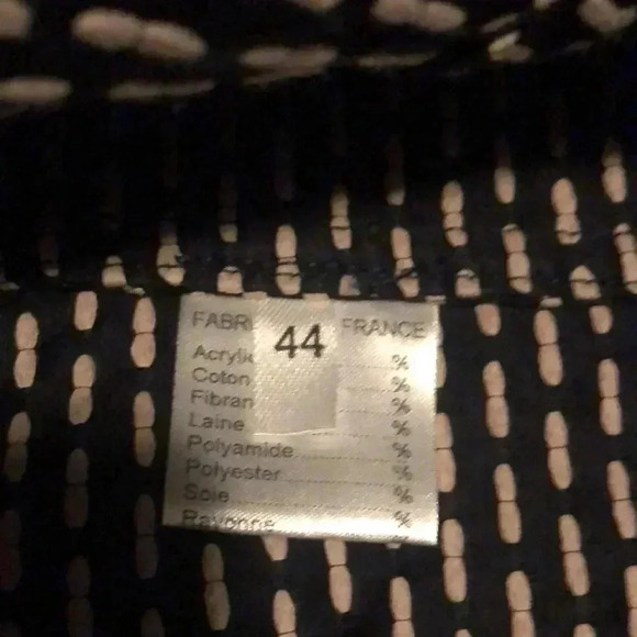 Vintage Carven classic stylish long sleeve polka dot navy 3 button blazer 44 - Picture 4 of 4